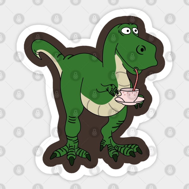 Tea Rex Sticker by The Lemon Stationery & Gift Co